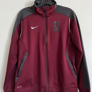 Dark Red Nike Zip-up Athletic Jacket - Medium